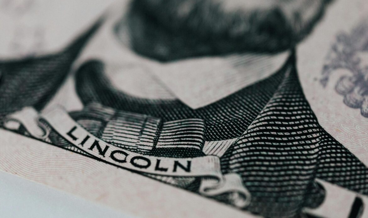 american dollar banknote on table