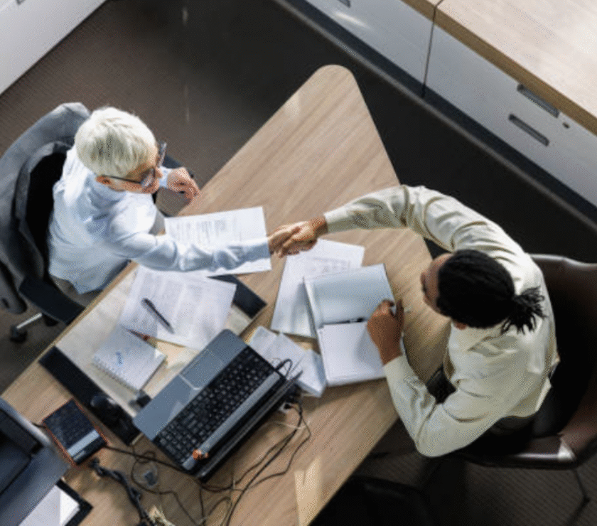 image of employee negotiating with his employer.
