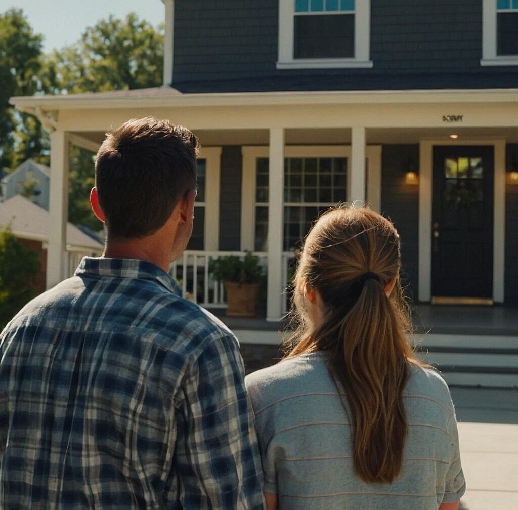 First-Time Homebuyer couple looking at potential home.