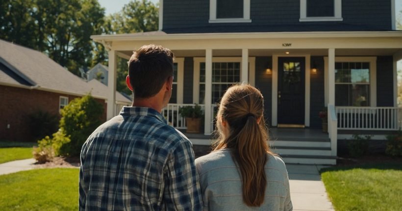 First-Time Homebuyer couple looking at potential home.