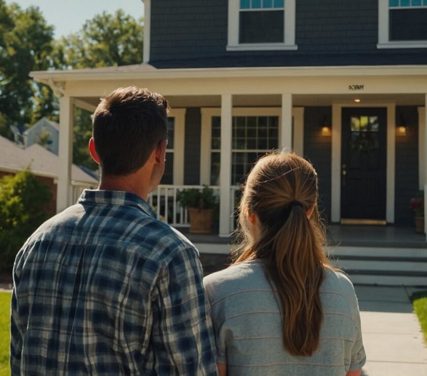 First-Time Homebuyer couple looking at potential home.