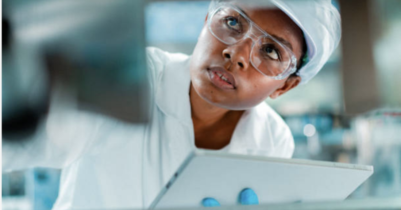 Industrial engineer analyzing production process