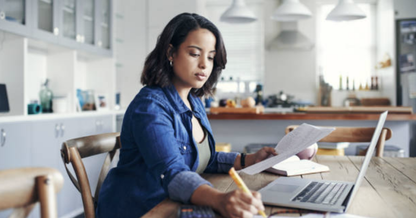 Stay-at-home mom working on her remote business
