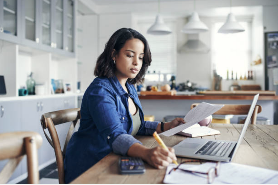 Stay-at-home mom working on her remote business