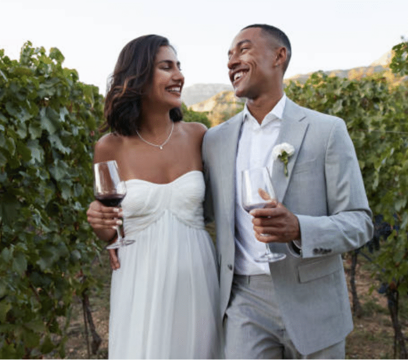 Young adults getting married and planning retirement savings strategies