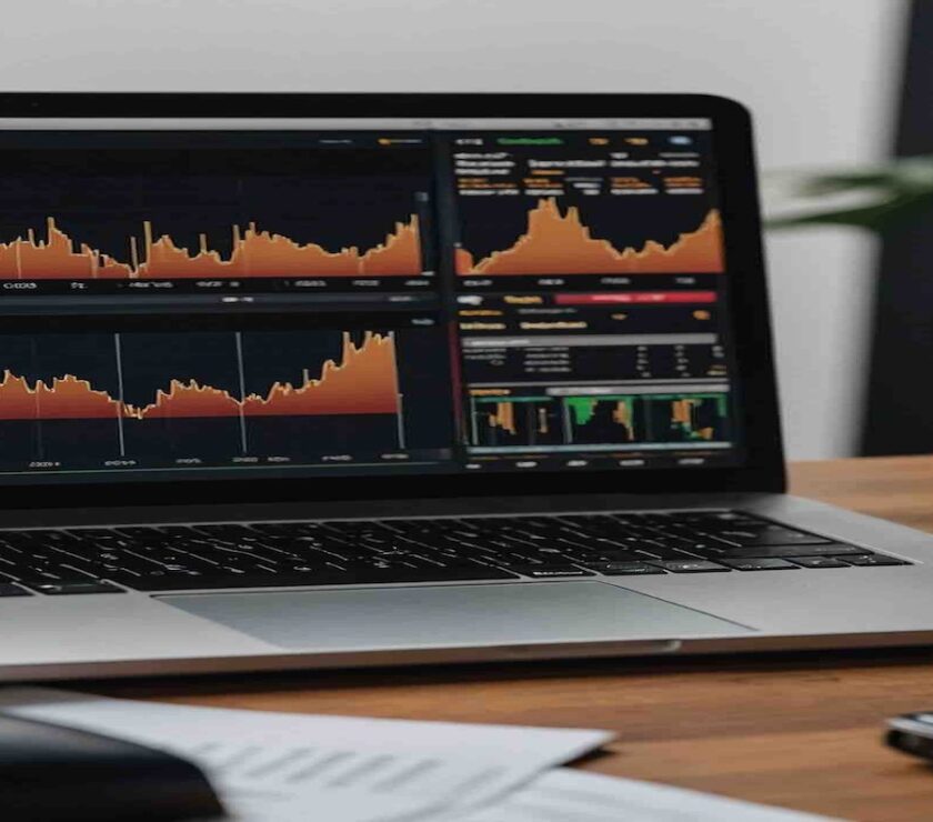 A person analyzing their investment portfolio on a laptop.