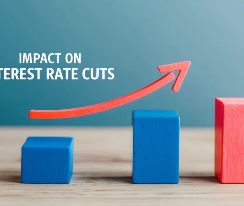 Chart showing the impact of tariffs on market trends and interest rate cuts