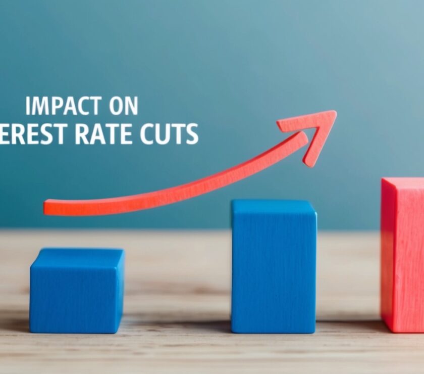 Chart showing the impact of tariffs on market trends and interest rate cuts