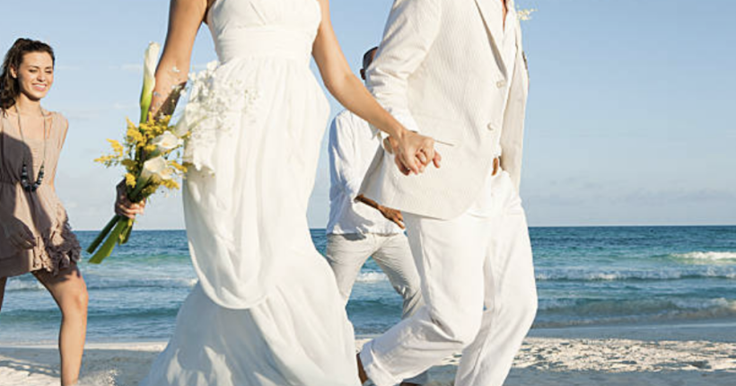 Couple gets married before moving into their new home with a loan from our LoanDepot review.
