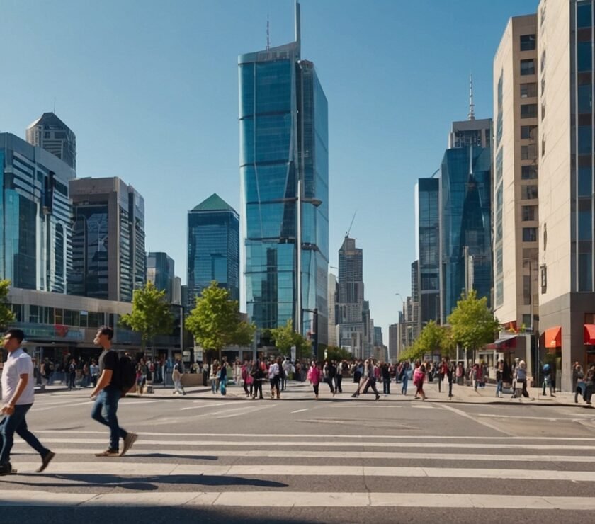 City landscape showing real estate investing in commercial properties.