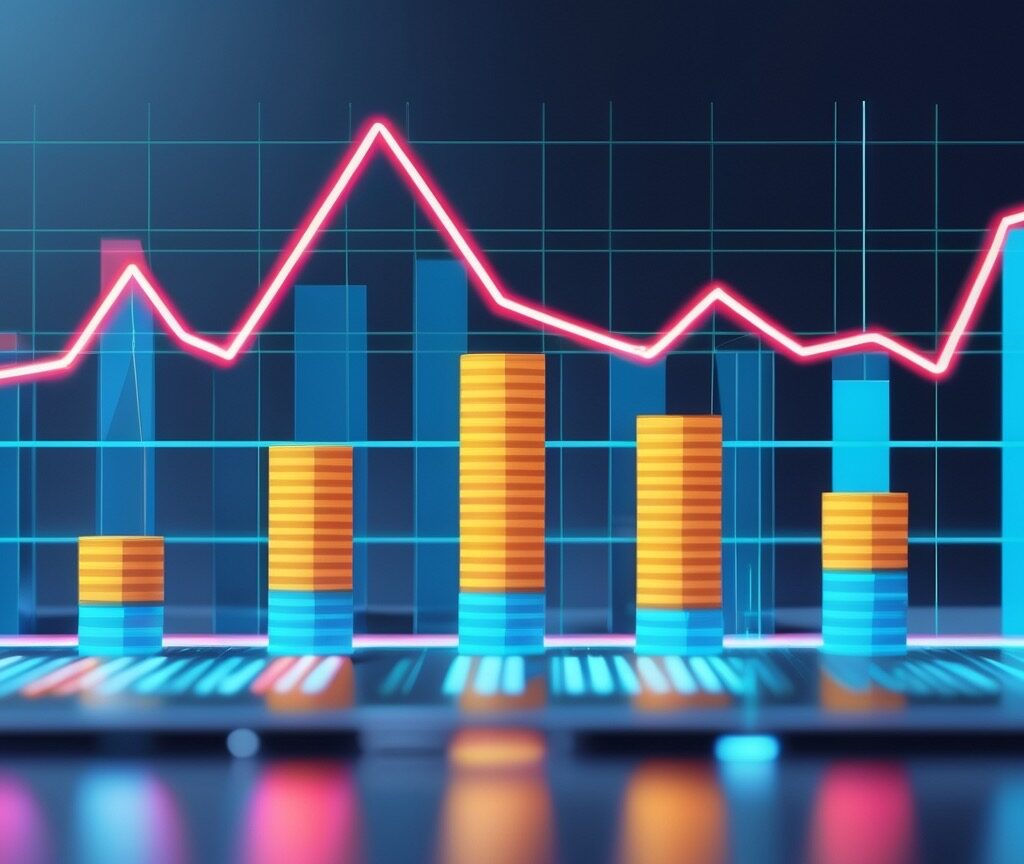 Digital savings dashboard showing progress toward money goals