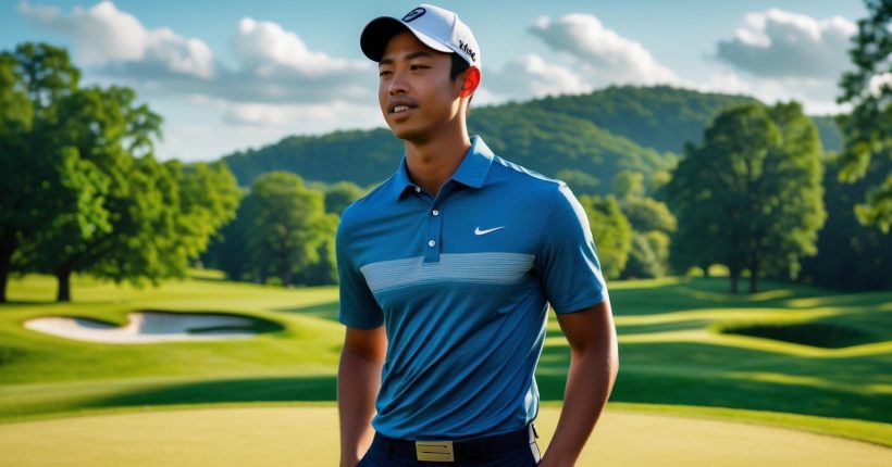 Gen Z young man playing golf because he earns passive income.