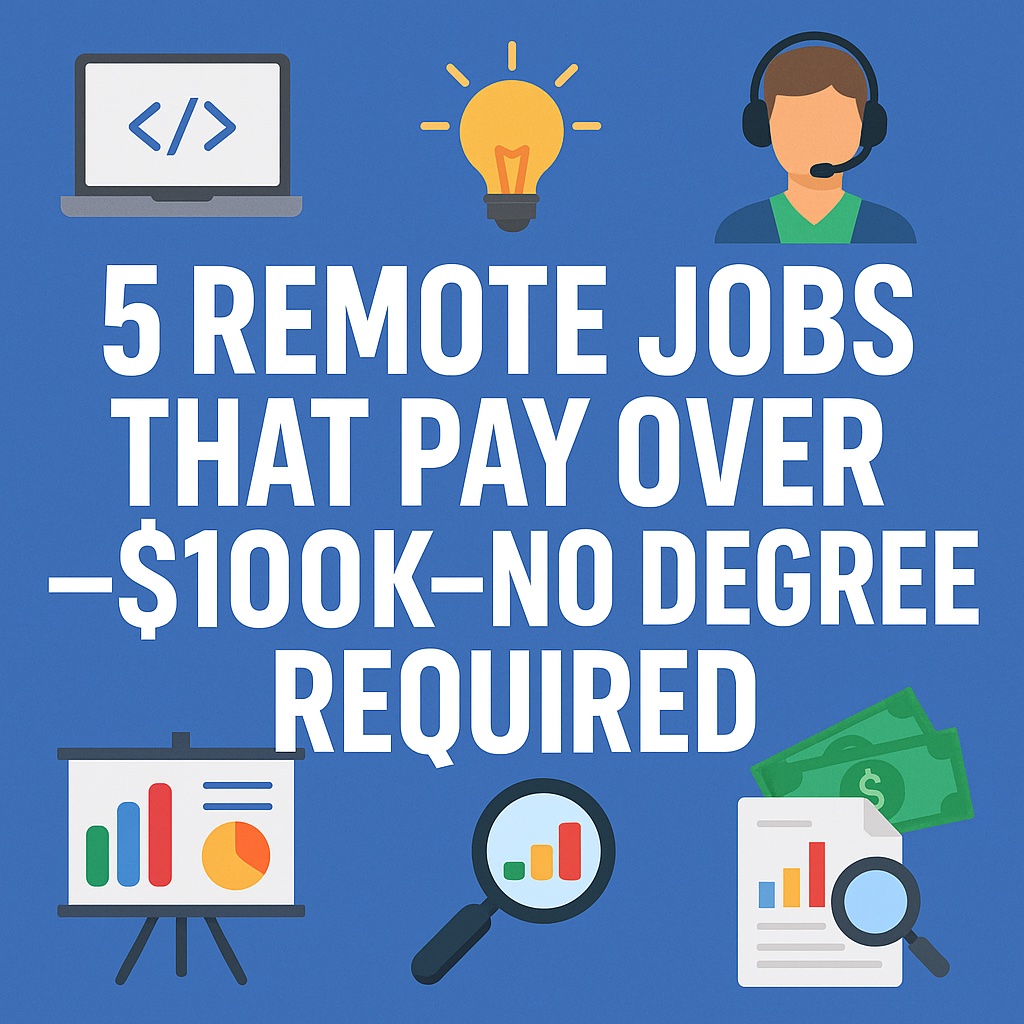 5 Remote Jobs That Pay Over $100K—No Degree Required