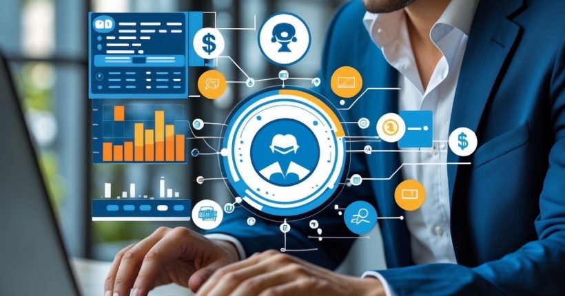 Small business owner using laptop with AI tools – relevant to “money goals with AI”