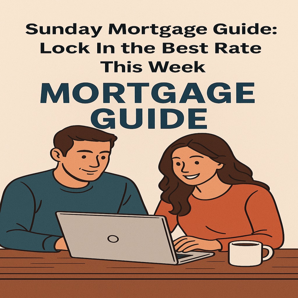Couple looking at a mortgage guide online.