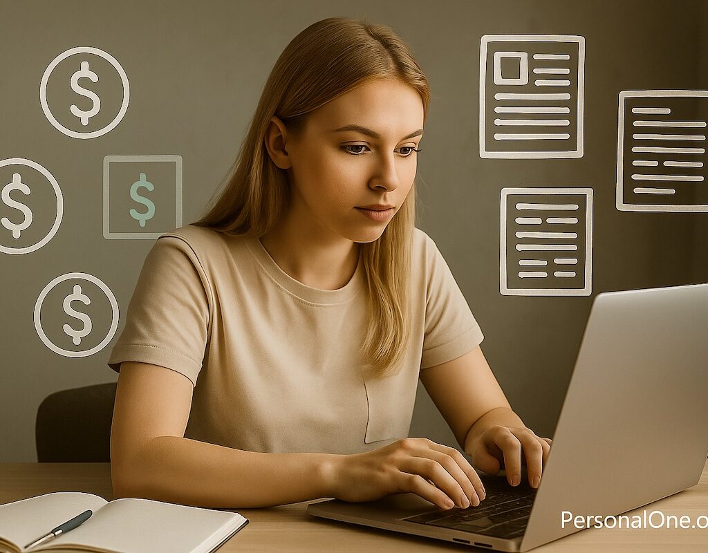 Gen Z Saving her money using a budgeting app
