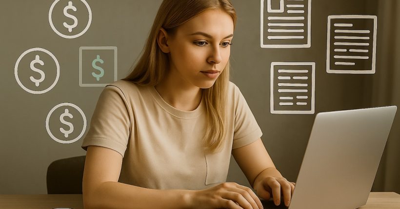 Gen Z Saving her money using a budgeting app