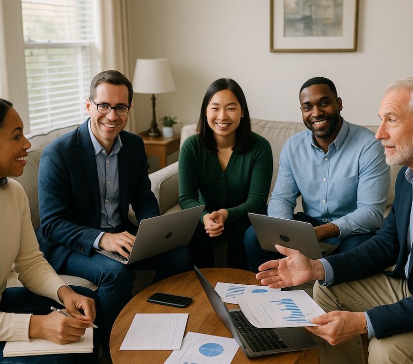 During a recession an Smart Investor Club meets to implement strategy