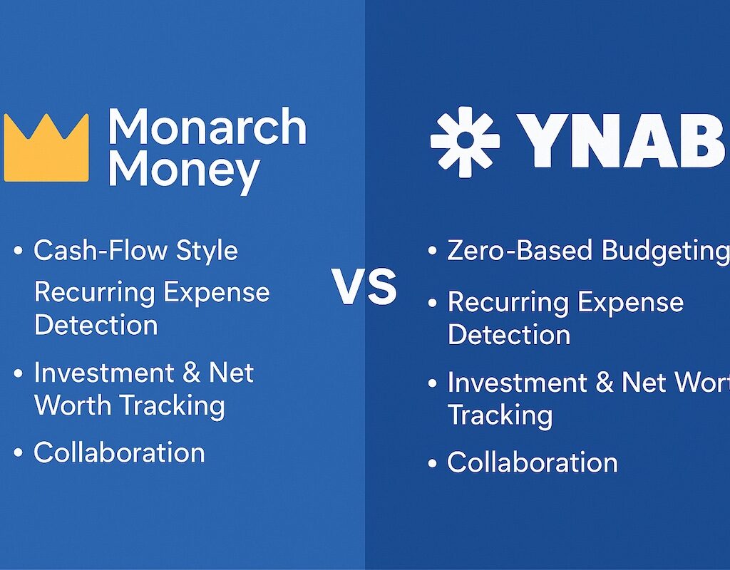 View of Monarch Money vs. YNAB app showing benefits