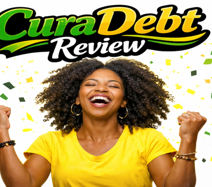 A woman tries CuraDebt review debt relief service dashboard