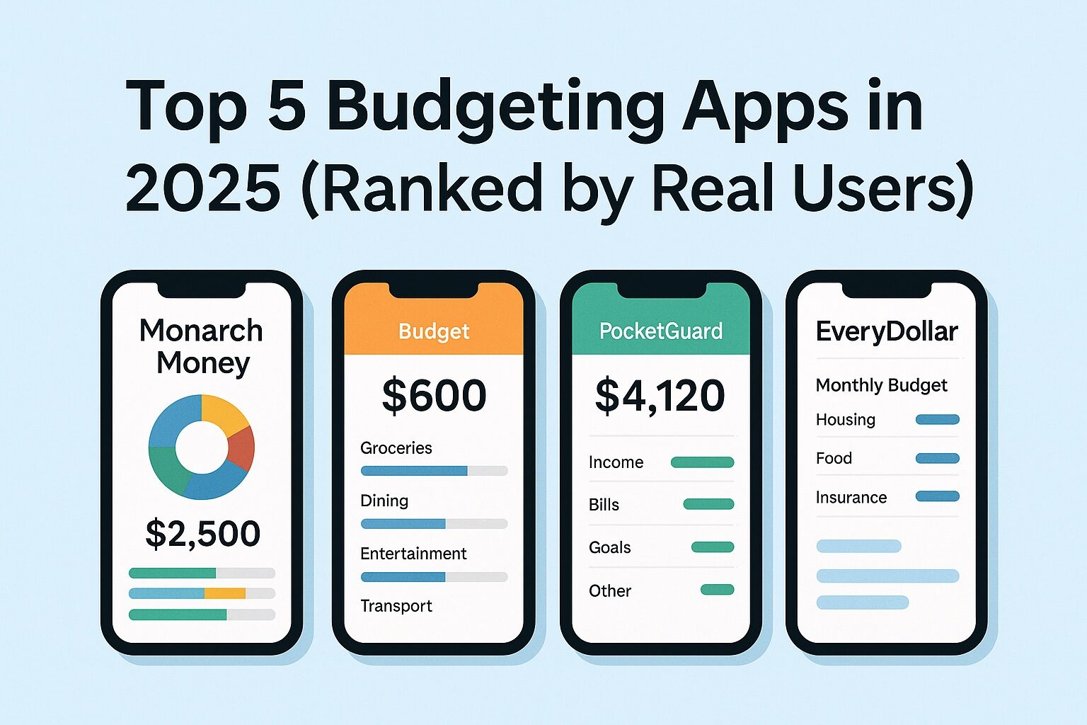 Top 5 Budgeting Apps in 2025 interface screenshots