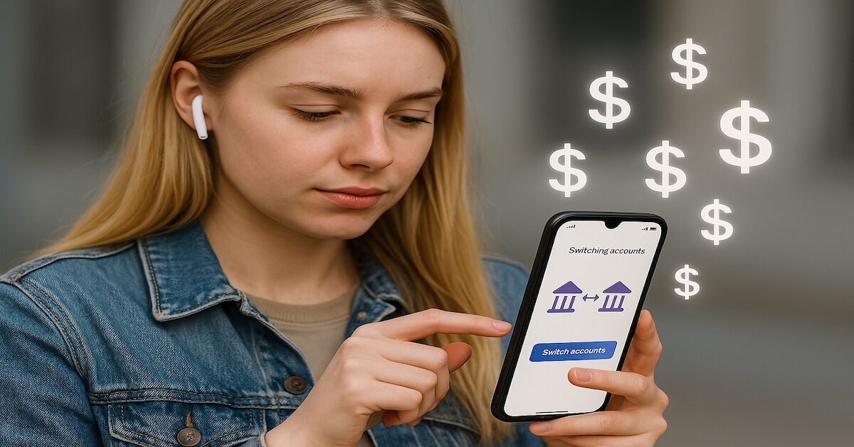 Gen Z woman making switch to no-fee bank
