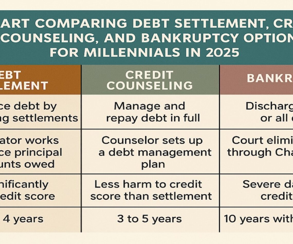 Chart showing Debt Settlement vs Bankruptcy vs Credit Counseling