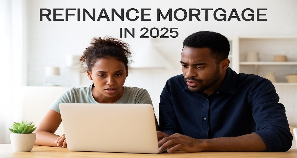 Couple exploring refinance mortgage options in 2025