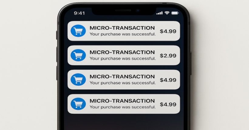 micropayments fintech transactions on smartphone screen