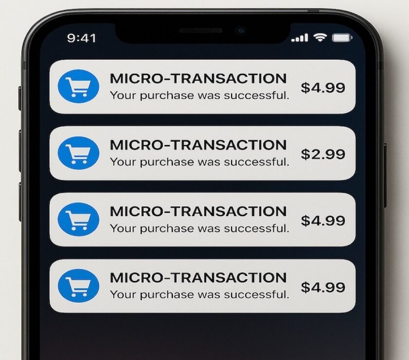 micropayments fintech transactions on smartphone screen