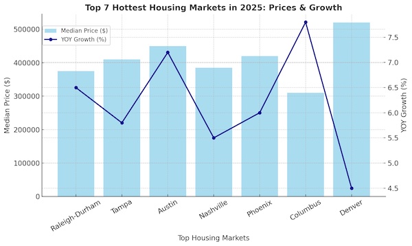 Top 7 Housing Markets in 2025 – Median Prices & Growth