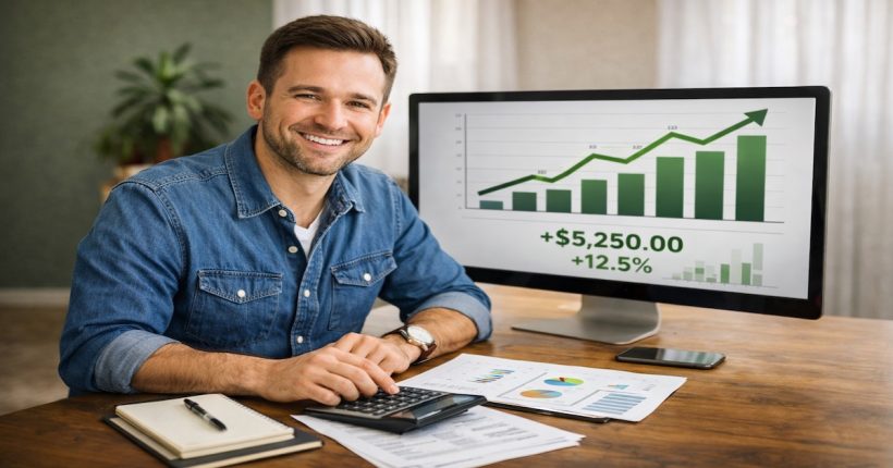 Professional career progression showing person upgrading from basic to premium banking services as income grows with banker consultation