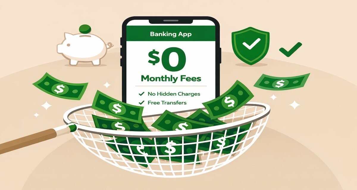 Banks with no monthly fees comparison chart showing top 10 free checking accounts for 2026 with zero maintenance charges