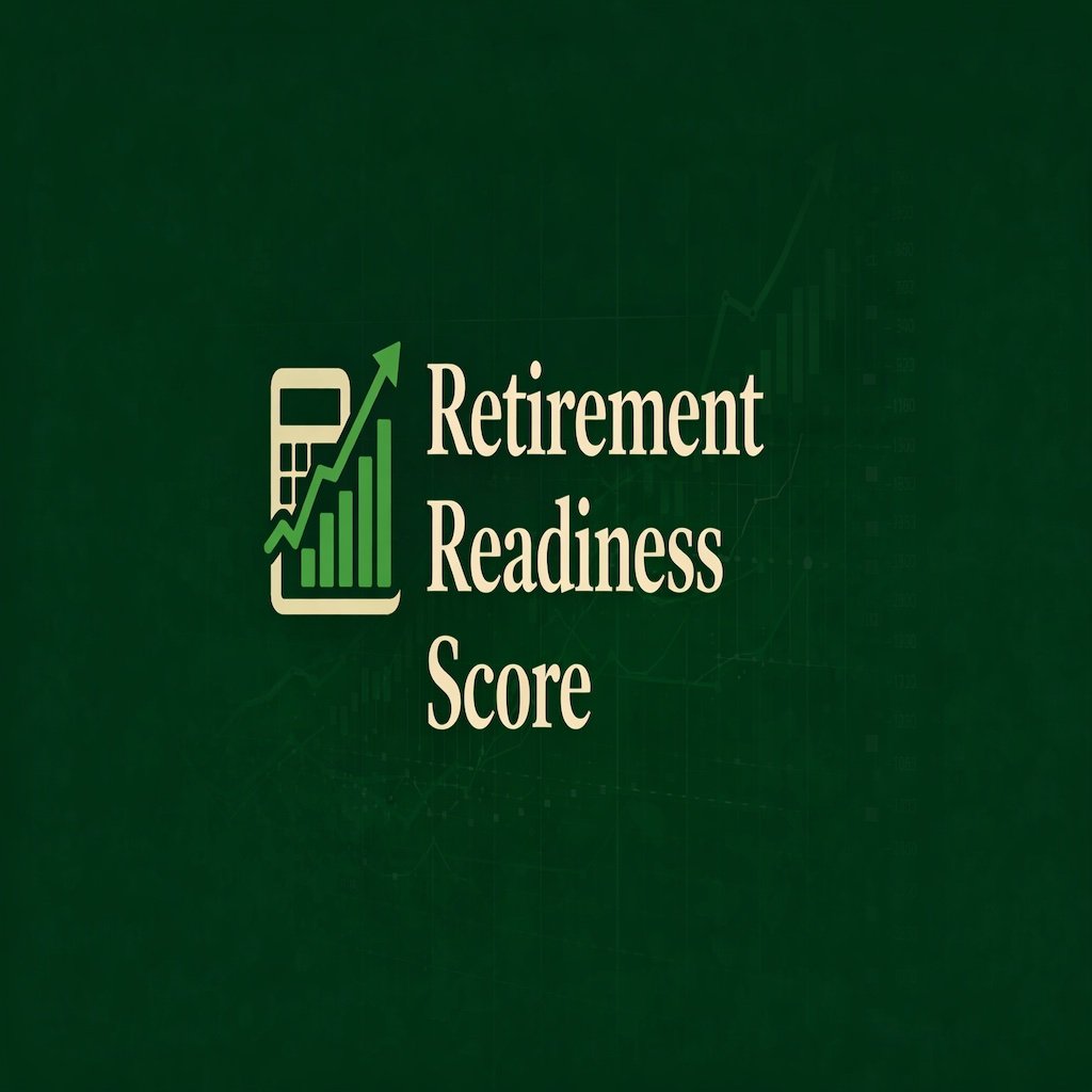 Retirement readiness score calculator measuring savings progress, income, and future retirement needs