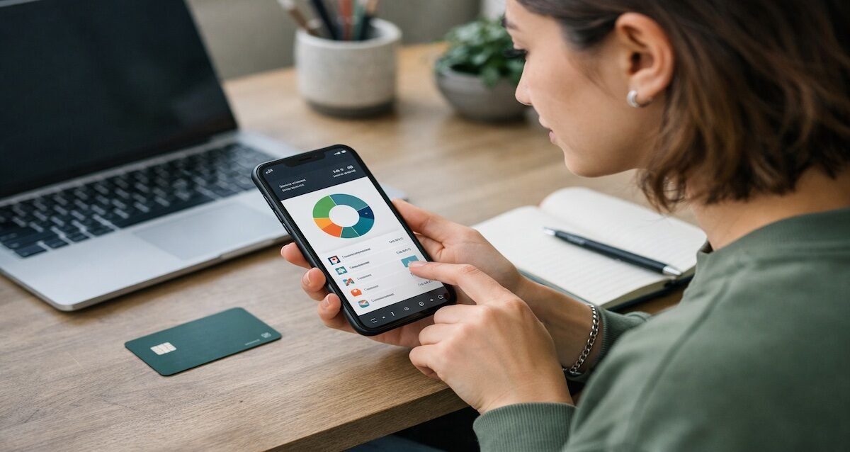 Gen Z using mobile banking apps and credit cards to manage money digitally