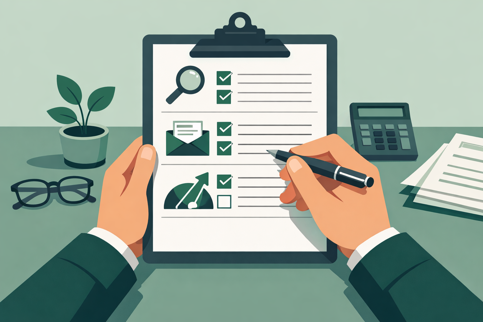 Illustration of a structured DIY credit repair checklist showing the phases of assessing, disputing, and rebuilding credit