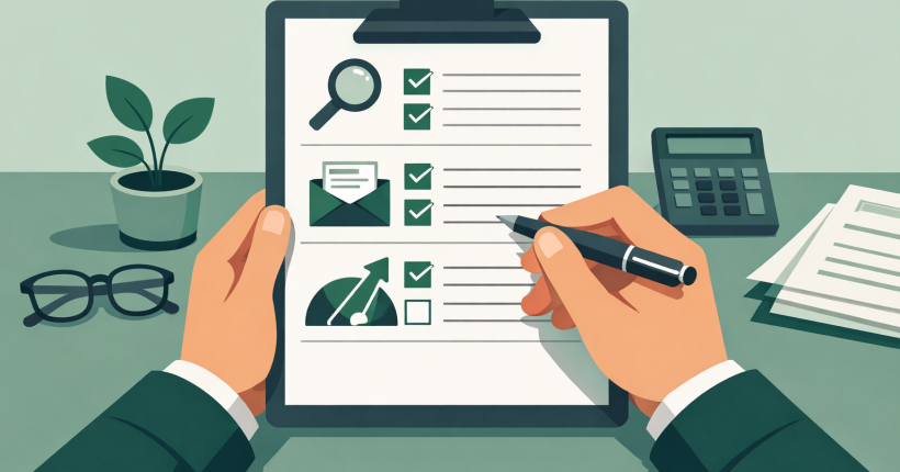 Illustration of a structured DIY credit repair checklist showing the phases of assessing, disputing, and rebuilding credit