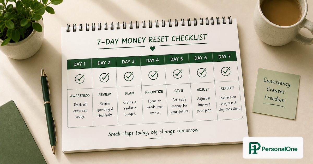 7 day spending reset plan to regain control of finances quickly