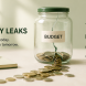 money leaks showing small expenses draining finances over time