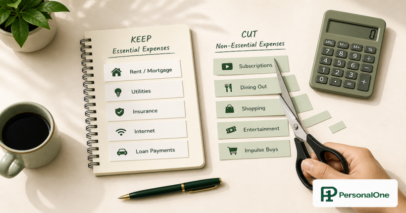 reduce monthly expenses by cutting unnecessary spending categories