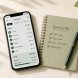 simple expense tracking system using phone and notebook for daily spending