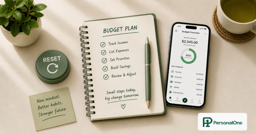 reset spending after overspending month using simple financial system