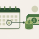 Account balance gauge next to fading discretionary purchase icons, representing spending control without manual tracking.